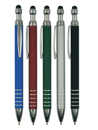 New Design Hot Selling Rubber Finish Stylus Metal Ballpoint Pen