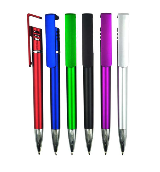 Plsastic Phone Holder Stylus Ball Pen with Touch Screen for Promotion