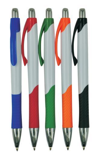 Hot Selling Writing Instrument School Supply Plastic Ball Pen with Rubber