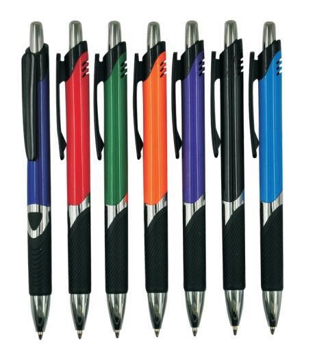 Promotional Gift Plastic Ball Pen with Rubber Customized Logo
