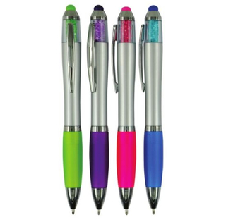 Customized Logo Stylus Twist Plastic Ball Pen with Crystal
