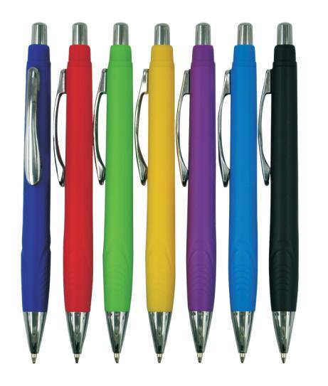 Rubber Finish Click Plastic Ball Pen for Promotion Gift