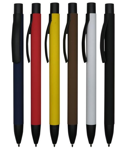 Advertising Rubber Finish Metal Ball Pen with Customized Logo for School Supply