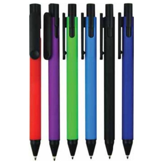 Customized Plastic Ball Pen with Rubber Finish for Promotion