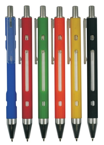 PP86031-2 Rubber Finish Click Plastic Ballpoint Pen with Pinting Logo