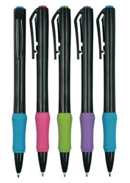 PP86084 Promotional Simple Plastic Ball Pen with Rubber