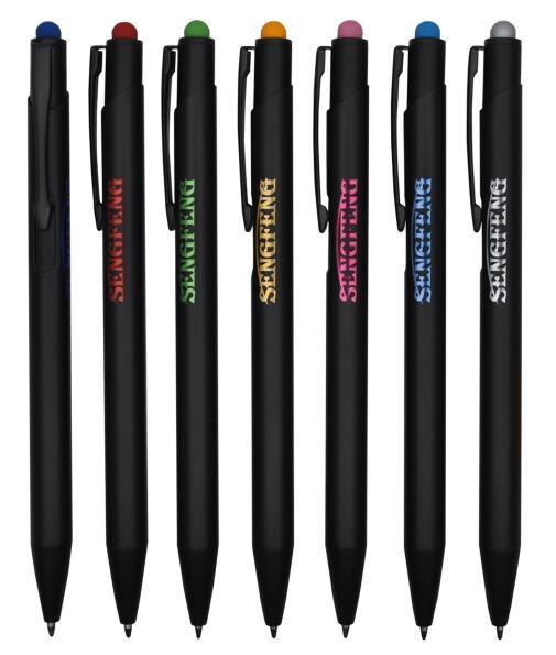 Black Metal Touch Screen Ball Pen with Logo Laser