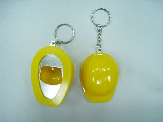 Promotional Customized Aluminum Safety Helmet Bottle Opener Keychain