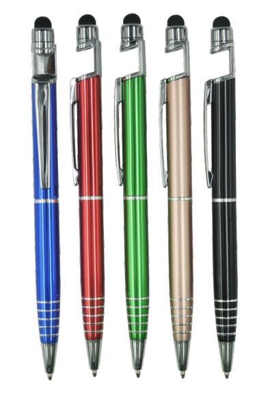 Multi-Function Phone Holder Stylus Metal Ball Pen with Logo