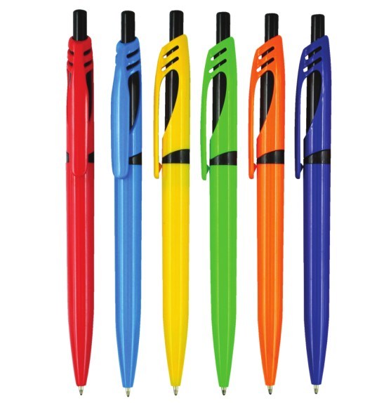 Promotional Gift White Barrel Plastic Ball Pen with Customized Logo
