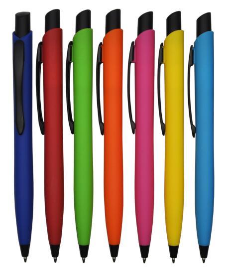 2019 Newest Promotional Gift Plastic Rubber Finish Ball Pen with Customized Logo