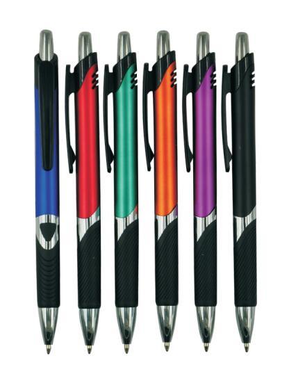Promotional Gift Plastic Ball Pen with Rubber Customized Logo