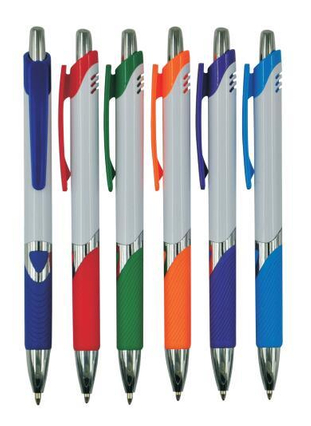 Promotional Gift Plastic Ball Pen with Rubber Customized Logo