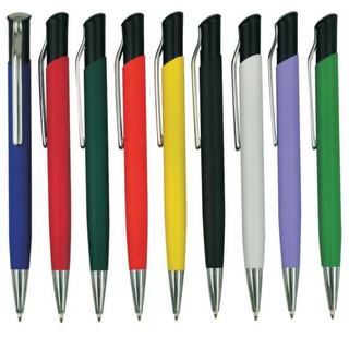 Logo Pen Rubber Finish Click Ball Pen for Promotion