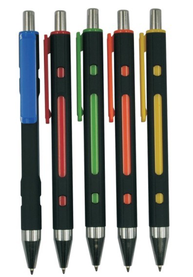 PP86031-2 Rubber Finish Click Plastic Ballpoint Pen with Pinting Logo