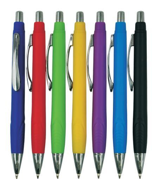 Rubber Finish Click Plastic Ball Pen for Promotion Gift