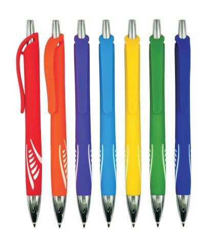 Hot Selling Rubber Finish Plastic Ball Pen with Logo Printing