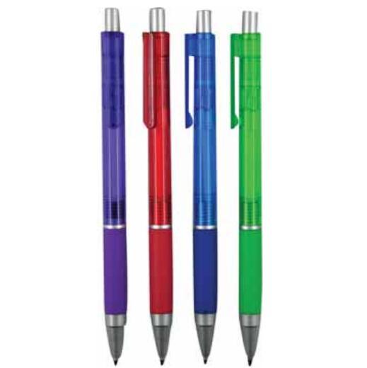 School Supply Plastic Ball Pen with Customized Logo with Rubber