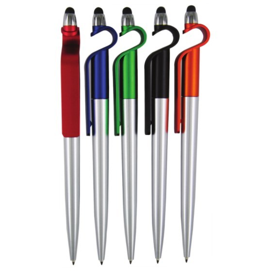 Stylus Phone Holder Plastic Ball Pen with Logo