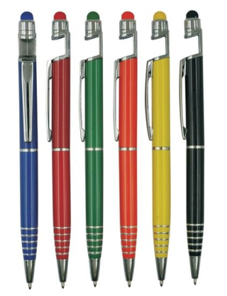 Multi-Function Phone Holder Stylus Metal Ball Pen with Logo