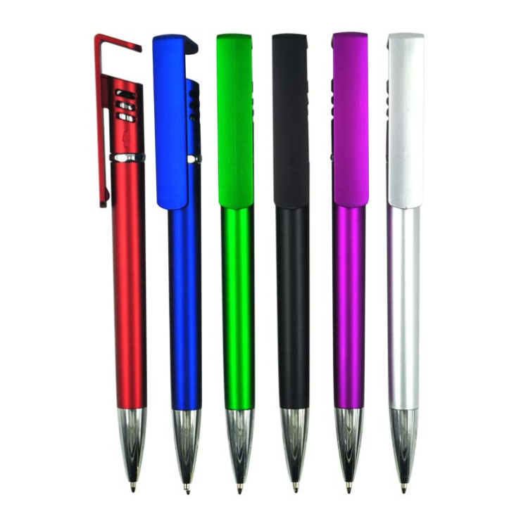 Plsastic Phone Holder Stylus Ball Pen with Touch Screen for Promotion