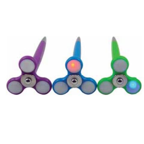 Popular Hot Selling Plastic Finger Spinner Ball Pen with LED Light